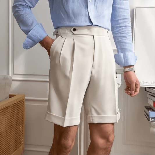 Formal High-Waist Pleated Shorts