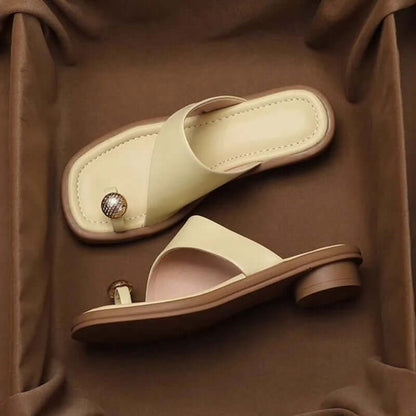 Vegan Leather Toe Loop Sandals