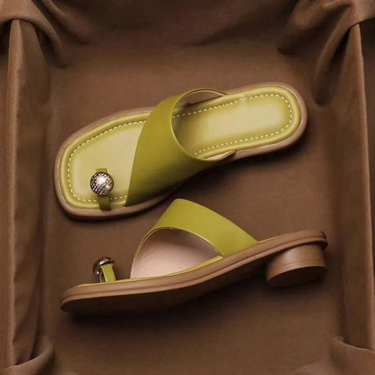 Vegan Leather Toe Loop Sandals