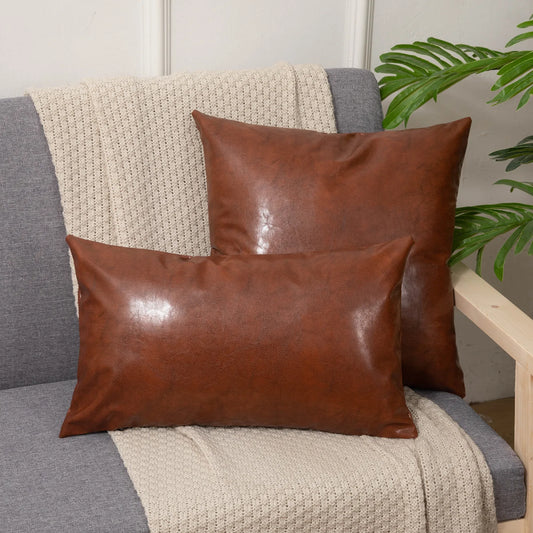 Faux Leather Pillowcase