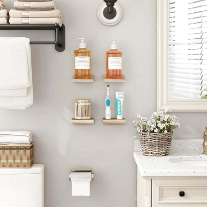 Walnut Wood Floating Shelves